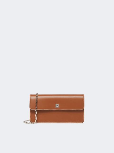Max Mara CLUTCHY Leather phone pouch - AMBER BROWN