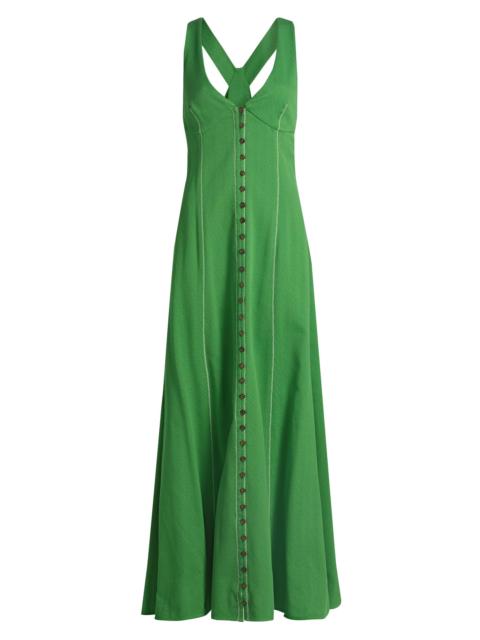ROSIE ASSOULIN Women's Row, Row, Row Your Buttons Crepe Maxi Dress - Grass Green
