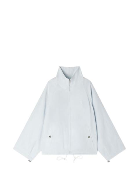 Sandro logo-embroidery funnel-neck jacket