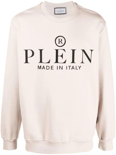 PHILIPP PLEIN logo-print crew neck sweater