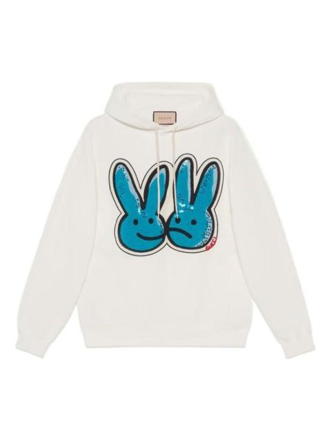 Gucci Lunar New Year Bunny Print Cotton Jersey Sweatshirt 'White' 728986-XJE79-9275