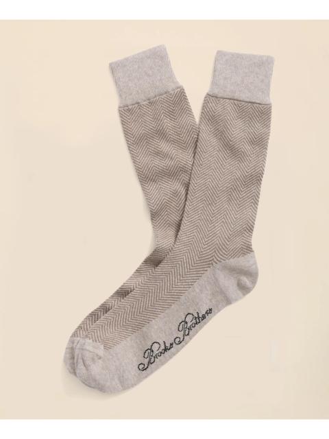 Brooks Brothers Cotton Blend Herringbone Socks