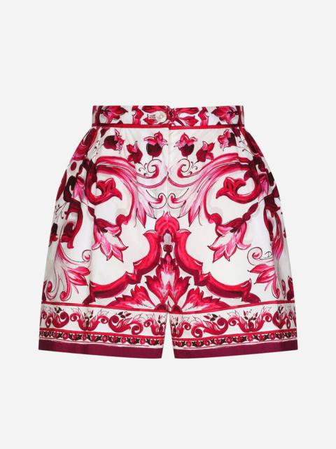 Majolica-print poplin shorts