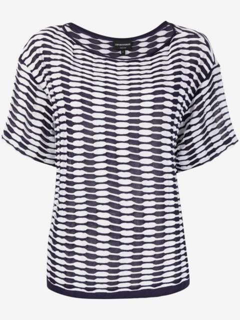EMPORIO ARMANI textured-knit T-shirt