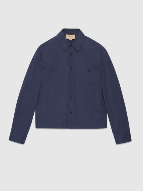 Cotton canvas shirt with label