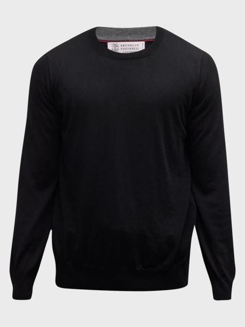 Brunello Cucinelli Men's Wool-Cashmere Crewneck Sweater