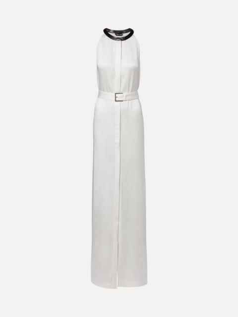 Crêpe satin maxi dress