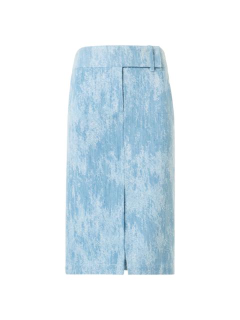 AKRIS Women's Washed Jacquard Denim Pencil Skirt - Sky Blue Denim