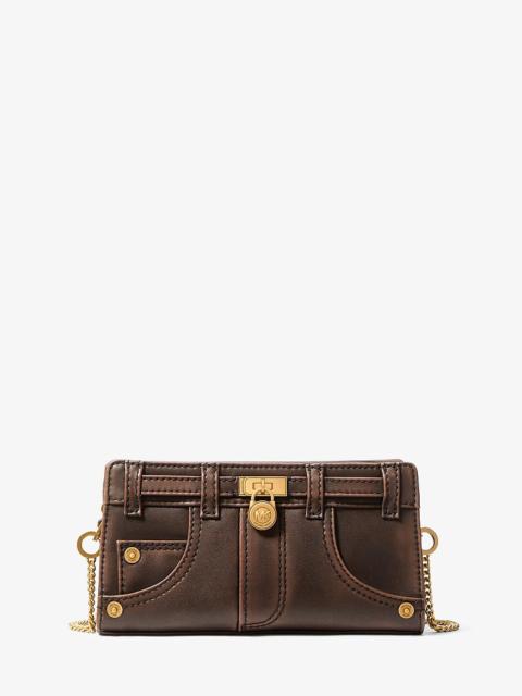 MICHAEL KORS Hamilton Moderne Extra-Small Burnished Leather Convertible Crossbody Bag