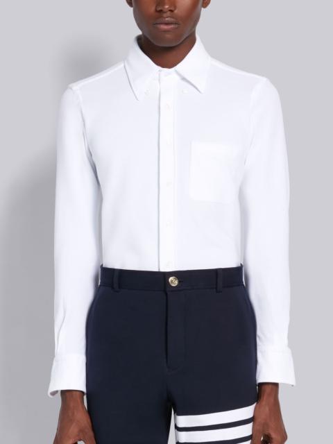 White Classic Pique Straight Fit Shirt