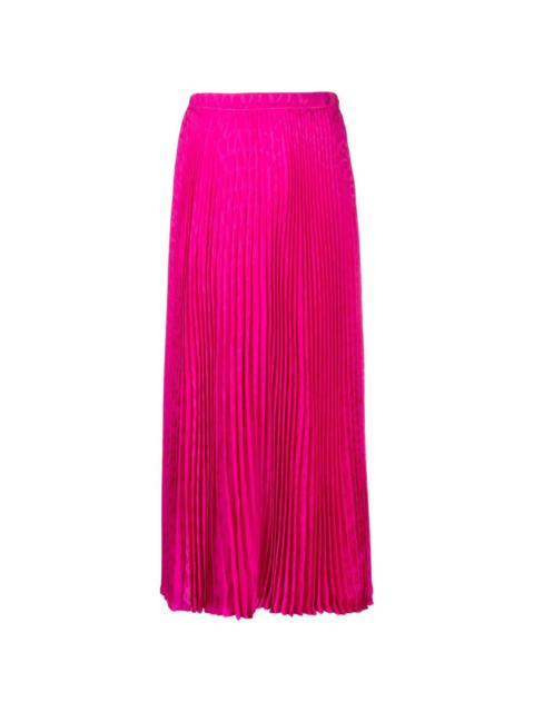 Valentino pleated silk midi skirt