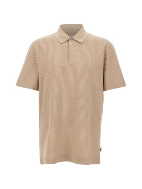 BOSS checked jacquard polo shirt