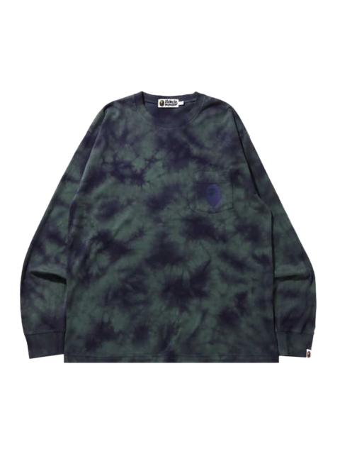 BAPE Tie Dye One Point Pocket Relaxed Fit Long-Sleeve Tee 'Purple'
