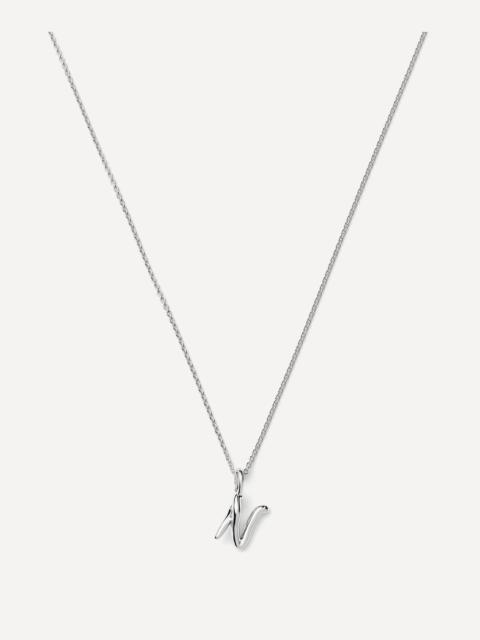 MISSOMA Sterling Silver Curly Molten Mini N Initial Pendant Necklace