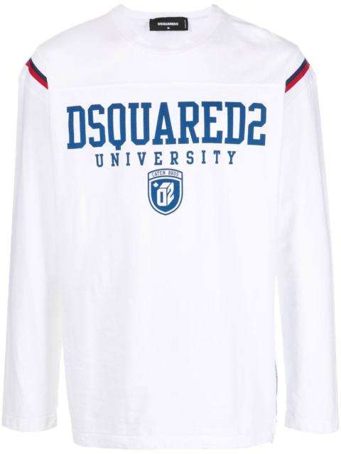 DSQUARED2 University-print long-sleeve T-shirt