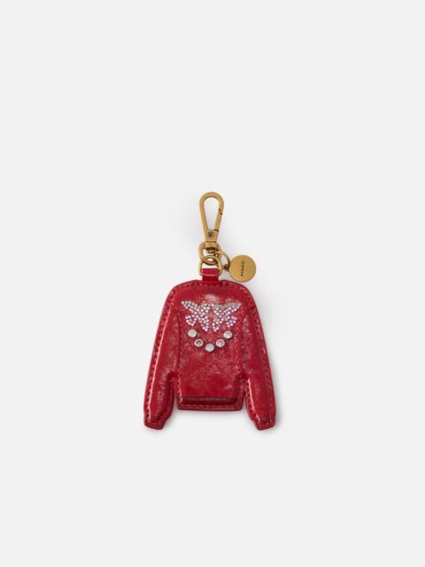 PINKO RED SWEATSHIRT KEYRING CHARM WITH RHINESTONES