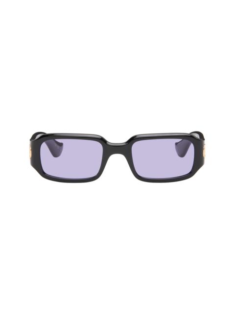 Valentino Black Rectangular Acetate Sunglasses