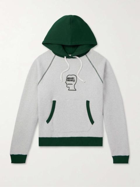 Logo-Embroidered Colour-Block Cotton-Jersey Hoodie