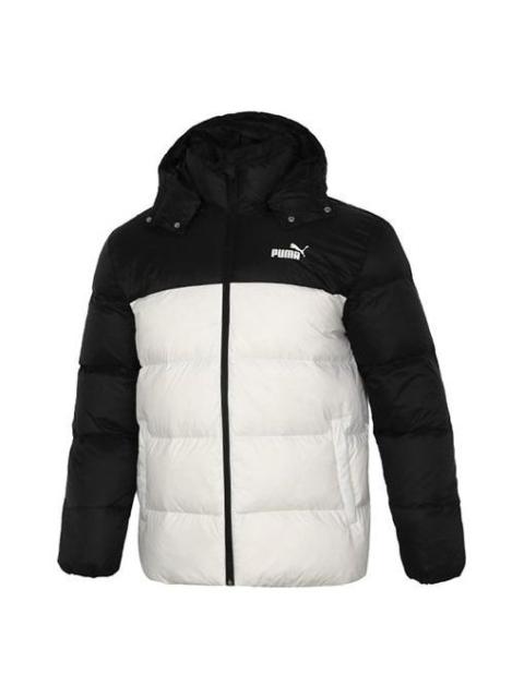 PUMA Detachable Hoodie Down Jacket 'White Black' 534937-73