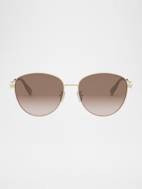 BVLGARI Round Metal & Nylon Sunglasses