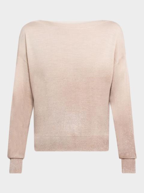 PESERICO Bateau-Neck Shimmer Ombre Sweater
