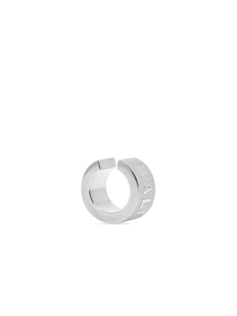 embossed-logo sterling-silver hoop earcuff