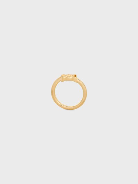 Triomphe Asymmetric Ring in Brass with Gold Finish