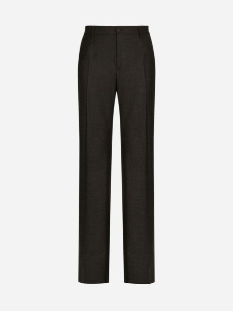 Dolce & Gabbana Stretch flannel straight-leg pants