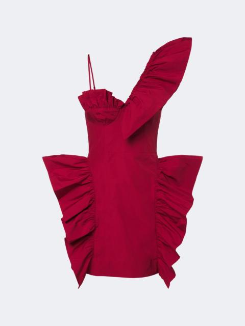 FARM RIO Asymmetrical ruffled minidress