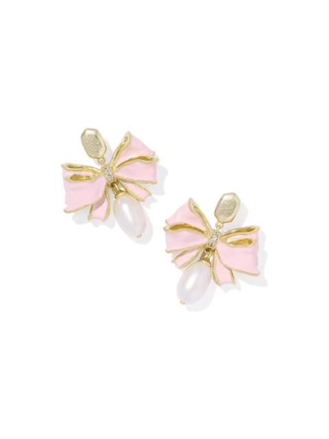 KENDRA SCOTT Kendra Scott x LoveShackFancy Pearl Bow Gold Statement Earrings