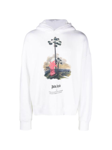 palm tree-print hoodie