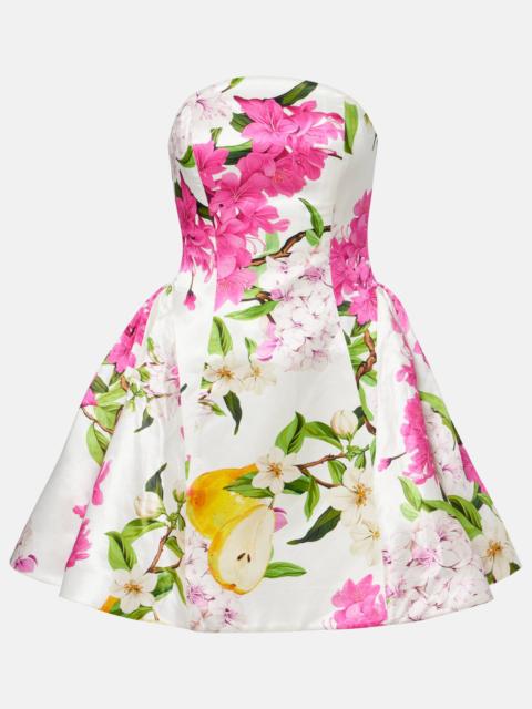 LEO LIN Reese floral linen and silk minidress