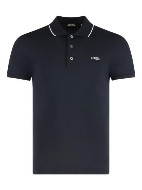 ZEGNA contrast-trim cotton pollo shirt