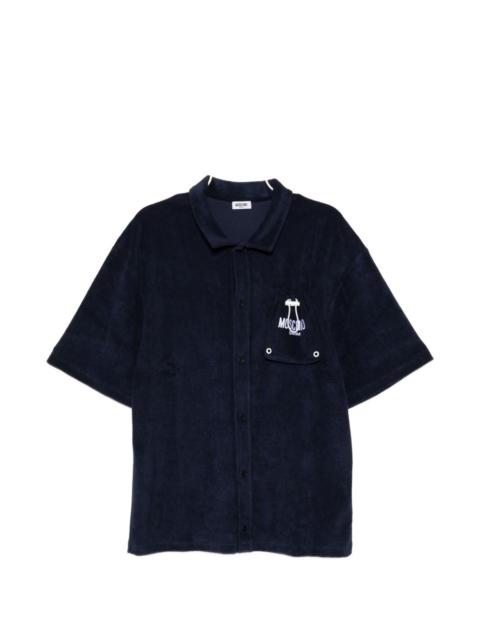Moschino terry-cloth logo-patch shirt