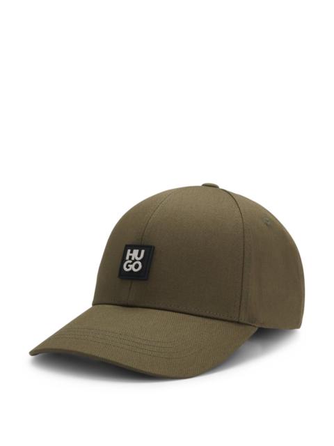 HUGO COTTON-TWILL CAP WITH STACKED LOGO