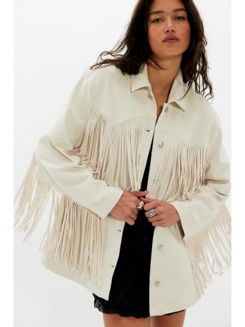FREE PEOPLE We The Free Fringe Out Vegan Suede Jacket