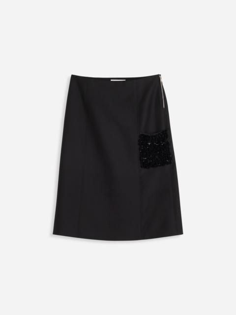 Lanvin FLARE MIDI SKIRT IN WOOL AND SILK