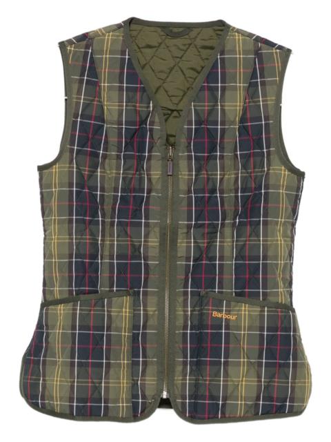 Barbour quilted tartan gilet