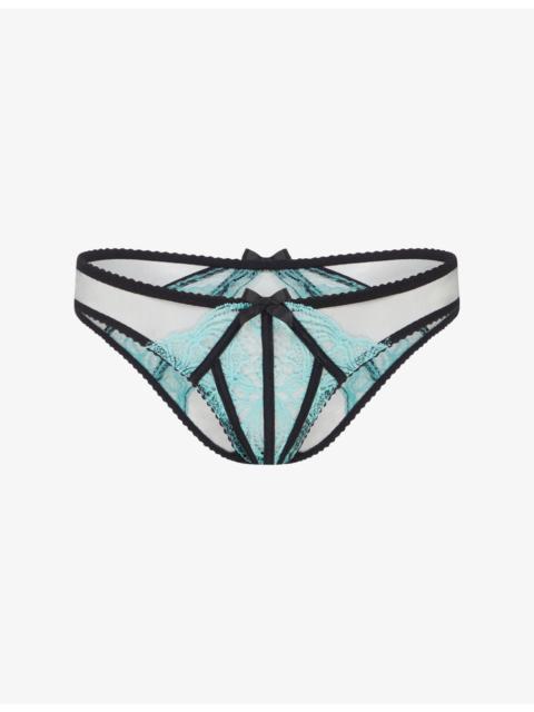 Agent Provocateur Rozlyn Mesh And Lace Bikini Briefs