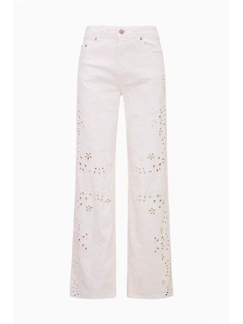 LoveShackFancy Dellah Floral Eyelet Jeans