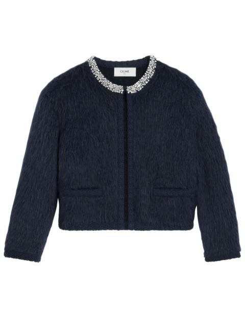 CELINE Embroidered cardigan in brushed mohair