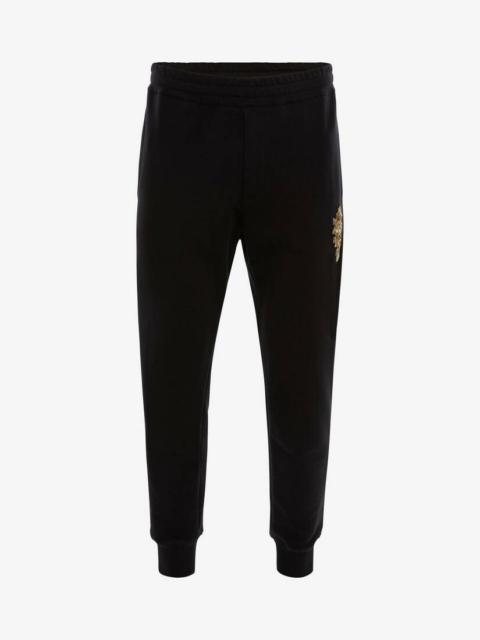 Alexander McQueen Crystal Embroidered Sweatpants in Black
