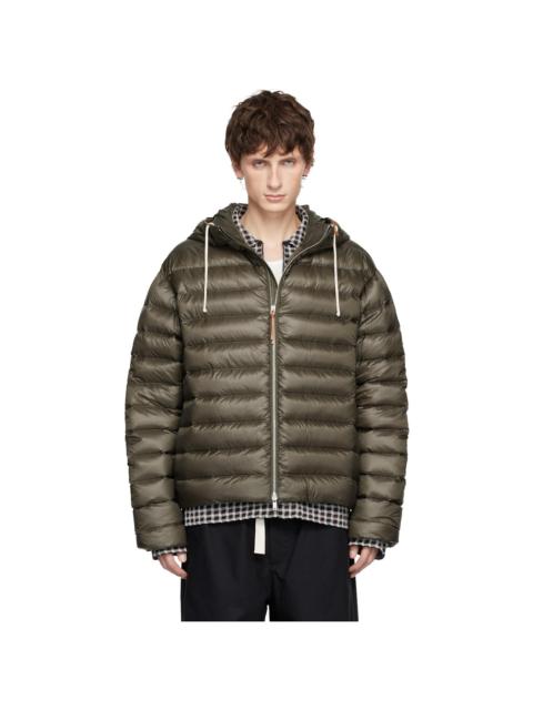 Jil Sander Khaki Hooded Down Jacket