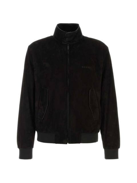 GUCCI Gucci High-neck Logo-embroidered Jacket