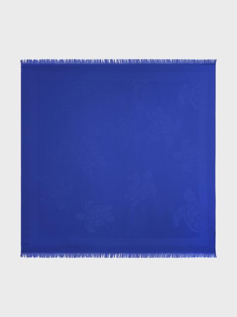 Vilebrequin UNISEX WOOL AND SILK SCARF TURTLE JACQUARD