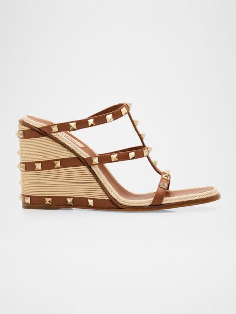 Valentino 100mm Rockstud Espadrille Wedge Sandals