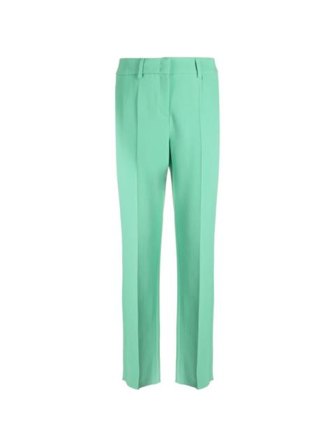 pressed-crease high-waisted trousers