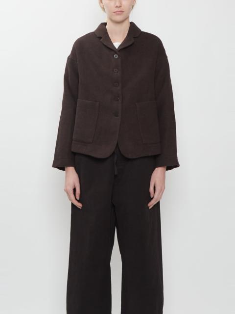 ALBUM DI FAMIGLIA Cotton Blend Soft Loose Blazer — Brown