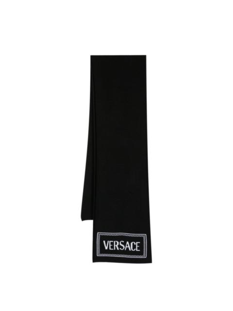 VERSACE intarsia-knit logo scarf
