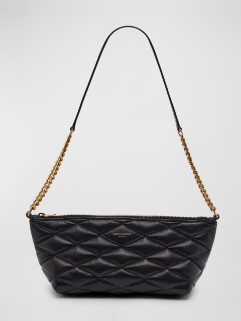 SAINT LAURENT Ziptop Mini Shoulder Bag in Quilted Smooth Leather
